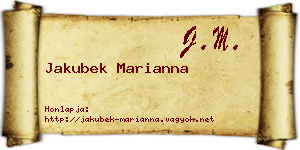 Jakubek Marianna névjegykártya